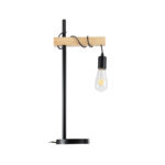 GLOBOSTAR® MINDELO 02032 Μοντέρνο Επιτραπέζιο Φωτιστικό Πορτατίφ με Ντουί 1 x E27 AC 220-240V IP20 - Μαύρο & Μπεζ - Μ25 x Π15 x Υ60cm - Image 5