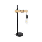 GLOBOSTAR® MINDELO 02032 Μοντέρνο Επιτραπέζιο Φωτιστικό Πορτατίφ με Ντουί 1 x E27 AC 220-240V IP20 - Μαύρο & Μπεζ - Μ25 x Π15 x Υ60cm - Image 6