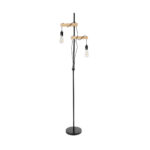 GLOBOSTAR® MINDELO 02034 Μοντέρνο Επιδαπέδιο Φωτιστικό με Ντουί 2 x E27 AC 220-240V IP20 - Μαύρο & Μπεζ - Μ40 x Π24 x Υ175cm - Image 2