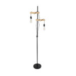 GLOBOSTAR® MINDELO 02034 Μοντέρνο Επιδαπέδιο Φωτιστικό με Ντουί 2 x E27 AC 220-240V IP20 - Μαύρο & Μπεζ - Μ40 x Π24 x Υ175cm - Image 6