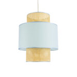 GLOBOSTAR® SAIGE 02045 Boho Κρεμαστό Φωτιστικό Οροφής με Ντουί 1 x E27 AC 220-240V IP20 - Γαλάζιο & Μπεζ - Μ50 x Π50 x Υ60cm - Image 2