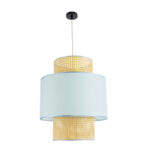 GLOBOSTAR® SAIGE 02045 Boho Κρεμαστό Φωτιστικό Οροφής με Ντουί 1 x E27 AC 220-240V IP20 - Γαλάζιο & Μπεζ - Μ50 x Π50 x Υ60cm - Image 4