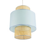 GLOBOSTAR® SAIGE 02045 Boho Κρεμαστό Φωτιστικό Οροφής με Ντουί 1 x E27 AC 220-240V IP20 - Γαλάζιο & Μπεζ - Μ50 x Π50 x Υ60cm - Image 6