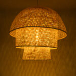 GLOBOSTAR® HIROKA 02046 Boho Κρεμαστό Φωτιστικό Οροφής με Ντουί 1 x E27 AC 220-240V IP20 - Μπεζ - Μ100 x Π100 x Υ110cm - Image 3