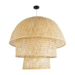 GLOBOSTAR® HIROKA 02046 Boho Κρεμαστό Φωτιστικό Οροφής με Ντουί 1 x E27 AC 220-240V IP20 - Μπεζ - Μ100 x Π100 x Υ110cm - Image 4