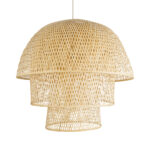 GLOBOSTAR® HIROKA 02046 Boho Κρεμαστό Φωτιστικό Οροφής με Ντουί 1 x E27 AC 220-240V IP20 - Μπεζ - Μ100 x Π100 x Υ110cm - Image 5