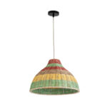 GLOBOSTAR® CABALLEROS 02053 Boho Κρεμαστό Φωτιστικό Οροφής με Ντουί 1 x E27 AC 220-240V IP20 - Πολύχρωμο - Μ40 x Π40 x Υ27cm - Image 4