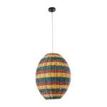 GLOBOSTAR® CABALLEROS 02065 Boho Κρεμαστό Φωτιστικό Οροφής με Ντουί 1 x E27 AC 220-240V IP20 - Πολύχρωμο - Μ40 x Π40 x Υ50cm - Image 4
