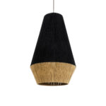 GLOBOSTAR® SALERNO 02080 Boho Κρεμαστό Φωτιστικό Οροφής με Ντουί 1 x E27 AC 220-240V IP20 - Μαύρο & Μπεζ - Μ50 x Π50 x Υ80cm - Image 2