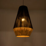 GLOBOSTAR® SALERNO 02080 Boho Κρεμαστό Φωτιστικό Οροφής με Ντουί 1 x E27 AC 220-240V IP20 - Μαύρο & Μπεζ - Μ50 x Π50 x Υ80cm - Image 3