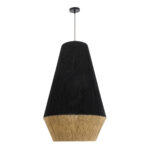 GLOBOSTAR® SALERNO 02080 Boho Κρεμαστό Φωτιστικό Οροφής με Ντουί 1 x E27 AC 220-240V IP20 - Μαύρο & Μπεζ - Μ50 x Π50 x Υ80cm - Image 4