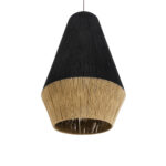 GLOBOSTAR® SALERNO 02080 Boho Κρεμαστό Φωτιστικό Οροφής με Ντουί 1 x E27 AC 220-240V IP20 - Μαύρο & Μπεζ - Μ50 x Π50 x Υ80cm - Image 6
