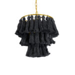 GLOBOSTAR® MISSOULA 02087 Boho Κρεμαστό Φωτιστικό Οροφής με Ντουί 1 x E27 AC 220-240V IP20 - Μαύρο & Χρυσό - Μ30 x Π30 x Υ40cm - Image 2