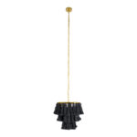 GLOBOSTAR® MISSOULA 02087 Boho Κρεμαστό Φωτιστικό Οροφής με Ντουί 1 x E27 AC 220-240V IP20 - Μαύρο & Χρυσό - Μ30 x Π30 x Υ40cm - Image 4
