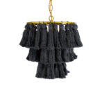 GLOBOSTAR® MISSOULA 02087 Boho Κρεμαστό Φωτιστικό Οροφής με Ντουί 1 x E27 AC 220-240V IP20 - Μαύρο & Χρυσό - Μ30 x Π30 x Υ40cm - Image 5