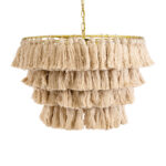 GLOBOSTAR® MISSOULA 02088 Boho Κρεμαστό Φωτιστικό Οροφής με Ντουί 1 x E27 AC 220-240V IP20 - Μπεζ & Χρυσό - Μ60 x Π60 x Υ40cm - Image 5