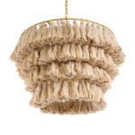 GLOBOSTAR® MISSOULA 02088 Boho Κρεμαστό Φωτιστικό Οροφής με Ντουί 1 x E27 AC 220-240V IP20 - Μπεζ & Χρυσό - Μ60 x Π60 x Υ40cm - Image 6