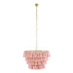 GLOBOSTAR® MISSOULA 02090 Boho Κρεμαστό Φωτιστικό Οροφής με Ντουί 1 x E27 AC 220-240V IP20 - Ροζ & Χρυσό - Μ60 x Π60 x Υ40cm - Image 4