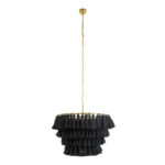 GLOBOSTAR® MISSOULA 02091 Boho Κρεμαστό Φωτιστικό Οροφής με Ντουί 1 x E27 AC 220-240V IP20 - Μαύρο & Χρυσό - Μ60 x Π60 x Υ40cm - Image 4