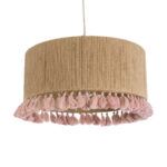 GLOBOSTAR® PUERTORICO 02096 Boho Κρεμαστό Φωτιστικό Οροφής με Ντουί 1 x E27 AC 220-240V IP20 - Μπεζ & Ροζ - Μ50 x Π50 x Υ27cm - Image 2
