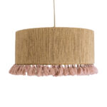 GLOBOSTAR® PUERTORICO 02096 Boho Κρεμαστό Φωτιστικό Οροφής με Ντουί 1 x E27 AC 220-240V IP20 - Μπεζ & Ροζ - Μ50 x Π50 x Υ27cm - Image 5