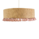 GLOBOSTAR® PUERTORICO 02097 Boho Κρεμαστό Φωτιστικό Οροφής με Ντουί 3 x E27 AC 220-240V IP20 - Μπεζ & Ροζ - Μ80 x Π80 x Υ27cm - Image 5