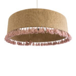 GLOBOSTAR® PUERTORICO 02097 Boho Κρεμαστό Φωτιστικό Οροφής με Ντουί 3 x E27 AC 220-240V IP20 - Μπεζ & Ροζ - Μ80 x Π80 x Υ27cm - Image 6