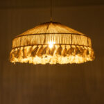 GLOBOSTAR® PUERTORICO 02098 Boho Κρεμαστό Φωτιστικό Οροφής με Ντουί 1 x E27 AC 220-240V IP20 - Μπεζ & Λευκό - Μ50 x Π50 x Υ25cm - Image 3