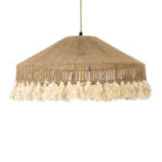 GLOBOSTAR® PUERTORICO 02098 Boho Κρεμαστό Φωτιστικό Οροφής με Ντουί 1 x E27 AC 220-240V IP20 - Μπεζ & Λευκό - Μ50 x Π50 x Υ25cm - Image 5