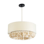 GLOBOSTAR® GINGER 02100 Boho Κρεμαστό Φωτιστικό Οροφής με Ντουί 1 x E27 AC 220-240V IP20 - Μπεζ & Λευκό - Μ50 x Π50 x Υ25cm - Image 4
