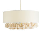 GLOBOSTAR® GINGER 02100 Boho Κρεμαστό Φωτιστικό Οροφής με Ντουί 1 x E27 AC 220-240V IP20 - Μπεζ & Λευκό - Μ50 x Π50 x Υ25cm - Image 5