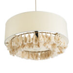 GLOBOSTAR® GINGER 02100 Boho Κρεμαστό Φωτιστικό Οροφής με Ντουί 1 x E27 AC 220-240V IP20 - Μπεζ & Λευκό - Μ50 x Π50 x Υ25cm - Image 6