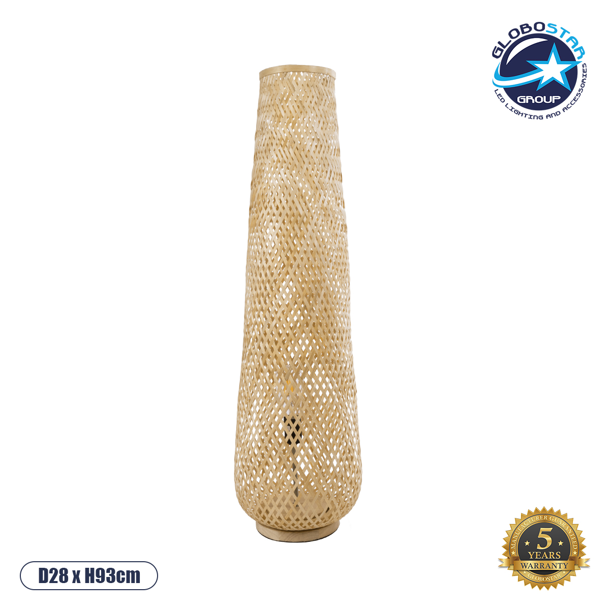 02109_1 GLOBOSTAR® MAMIZU 02109 Boho Επιδαπέδιο Φωτιστικό με Ντουί 1 x E27 AC 220-240V IP20 - Μπεζ - Μ28 x Π28 x Υ93cm - Image 1
