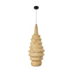 GLOBOSTAR® MAUI 02114 Boho Κρεμαστό Φωτιστικό Οροφής με Ντουί 1 x E27 AC 220-240V IP20 - Μπεζ - Μ30 x Π30 x Y77cm - Image 4