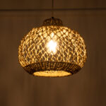 GLOBOSTAR® ECUADOR 02115 Boho Κρεμαστό Φωτιστικό Οροφής με Ντουί 1 x E27 AC 220-240V IP20 - Μπεζ - Μ35 x Π35 x Υ28cm - Image 3