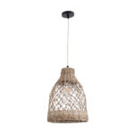 GLOBOSTAR® ECUADOR 02118 Boho Κρεμαστό Φωτιστικό Οροφής με Ντουί 1 x E27 AC 220-240V IP20 - Μπεζ - Μ25 x Π25 x Υ35cm - Image 4