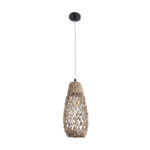 GLOBOSTAR® ECUADOR 02119 Boho Κρεμαστό Φωτιστικό Οροφής με Ντουί 1 x E27 AC 220-240V IP20 - Μπεζ - Μ15 x Π15 x Υ35cm - Image 4