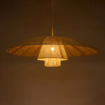 GLOBOSTAR® ZORA 02140 Boho Κρεμαστό Φωτιστικό Οροφής με Ντουί 1 x E27 AC 220-240V IP20 - Μπεζ - Μ120 x Π120 x Υ40cm - Image 3