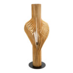 GLOBOSTAR® MIHIRO 02150 Boho Επιδαπέδιο Φωτιστικό με Ντουί 1 x E27 AC 220-240V IP20 - Μπέζ & Μαύρο - Μ48 x Π48 x Υ120cm - Image 4