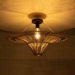 GLOBOSTAR® PALERMO 02152 Boho Κρεμαστό Φωτιστικό Οροφής με Ντουί 1 x E27 AC 220-240V IP20 - Μπεζ - Μ60 x Π60 x Υ36cm - Image 3