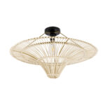 GLOBOSTAR® PALERMO 02152 Boho Κρεμαστό Φωτιστικό Οροφής με Ντουί 1 x E27 AC 220-240V IP20 - Μπεζ - Μ60 x Π60 x Υ36cm - Image 5