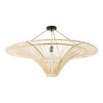 GLOBOSTAR® PALERMO 02153 Boho Φωτιστικό Οροφής με Ντουί 1 x E27 AC 220-240V IP20 - Μπεζ - Μ100 x Π100 x Υ55cm - Image 2