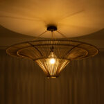 GLOBOSTAR® PALERMO 02153 Boho Φωτιστικό Οροφής με Ντουί 1 x E27 AC 220-240V IP20 - Μπεζ - Μ100 x Π100 x Υ55cm - Image 3