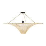 GLOBOSTAR® PALERMO 02153 Boho Φωτιστικό Οροφής με Ντουί 1 x E27 AC 220-240V IP20 - Μπεζ - Μ100 x Π100 x Υ55cm - Image 4