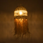 GLOBOSTAR® SAINTLUCIA 02160 Boho Κρεμαστό Φωτιστικό Οροφής με Ντουί 1 x E27 AC 220-240V IP20 - Μπεζ & Καφέ - Μ30 x Π30 x Υ90cm - Image 3