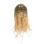 GLOBOSTAR® SAINTLUCIA 02160 Boho Κρεμαστό Φωτιστικό Οροφής με Ντουί 1 x E27 AC 220-240V IP20 - Μπεζ & Καφέ - Μ30 x Π30 x Υ90cm - Image 6