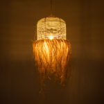 GLOBOSTAR® BASSETERRE 02162 Boho Κρεμαστό Φωτιστικό Οροφής με Ντουί 1 x E27 AC 220-240V IP20 - Μπεζ - Μ35 x Π35 x Υ60cm - Image 3