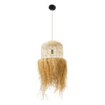 GLOBOSTAR® BASSETERRE 02162 Boho Κρεμαστό Φωτιστικό Οροφής με Ντουί 1 x E27 AC 220-240V IP20 - Μπεζ - Μ35 x Π35 x Υ60cm - Image 4