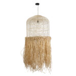 GLOBOSTAR® BASSETERRE 02163 Boho Κρεμαστό Φωτιστικό Οροφής με Ντουί 1 x E27 AC 220-240V IP20 - Μπεζ & Καφέ - Μ70 x Π70 x Υ170cm - Image 4