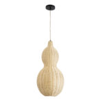 GLOBOSTAR® KINGSTOWN 02168 Boho Κρεμαστό Φωτιστικό Οροφής με Ντουί 1 x E27 AC 220-240V IP20 - Μπεζ - Μ30 x Π30 x Υ60cm - Image 4